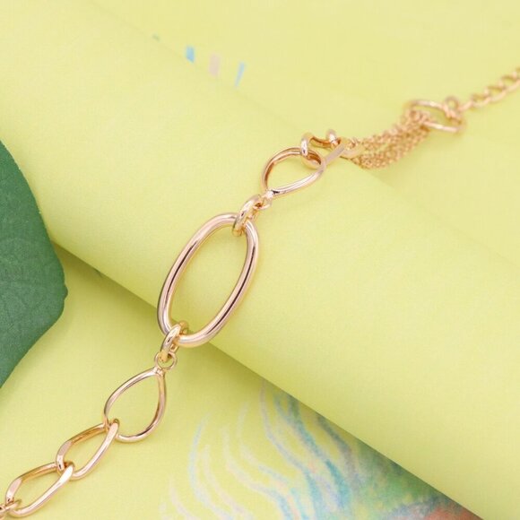 "Chunky Oval Link Rose Gold Bracelet, XPBL1108 - Picture 5 of 13